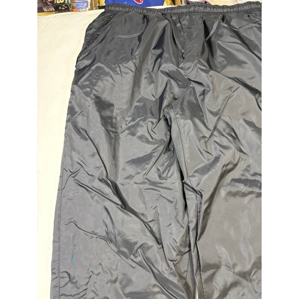 VTG Nike Track Pants Men XXL Black Red Mini Swoosh Nylon Jersey Lined Y2K 2001